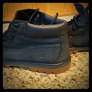 Navy blue children's timberland boots